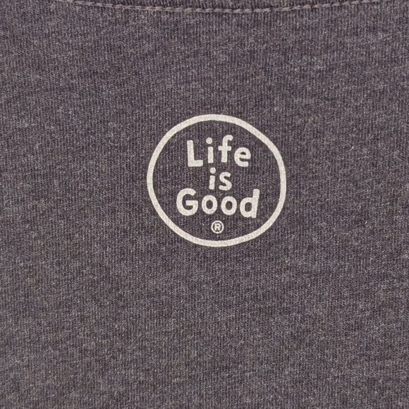 LIFE‎ IS GOOD Crusher T Shirt Men's L Classic Gray Beer Holly Graphic Pullover - Picture 7 of 13